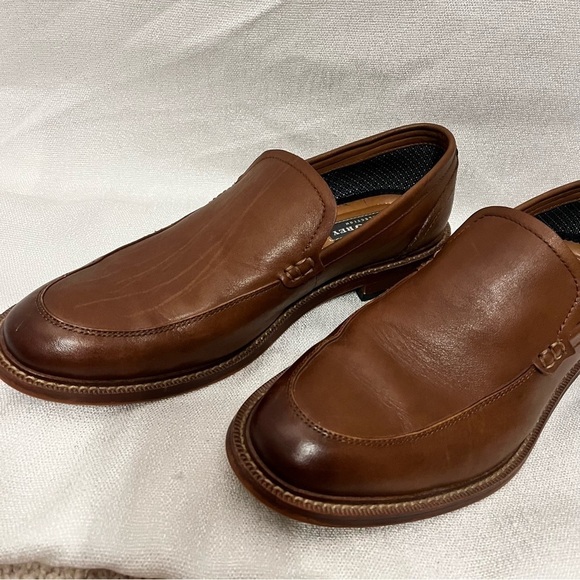 Aston Grey Salkin Brown Leather Loafers Men's Size 8.5 - Picture 3 of 9
